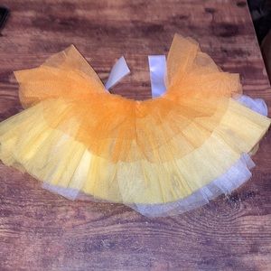 “Candy corn” tulle infant skirt